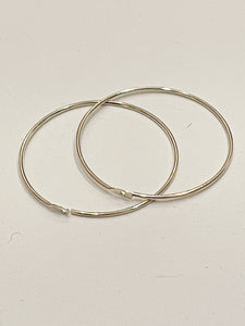SALE Wire Beading Hoop Earrings - Silver-Toned
