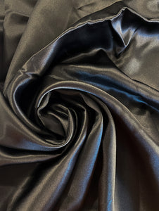 SALE 1 1/4 YD Polyester Satin - Black