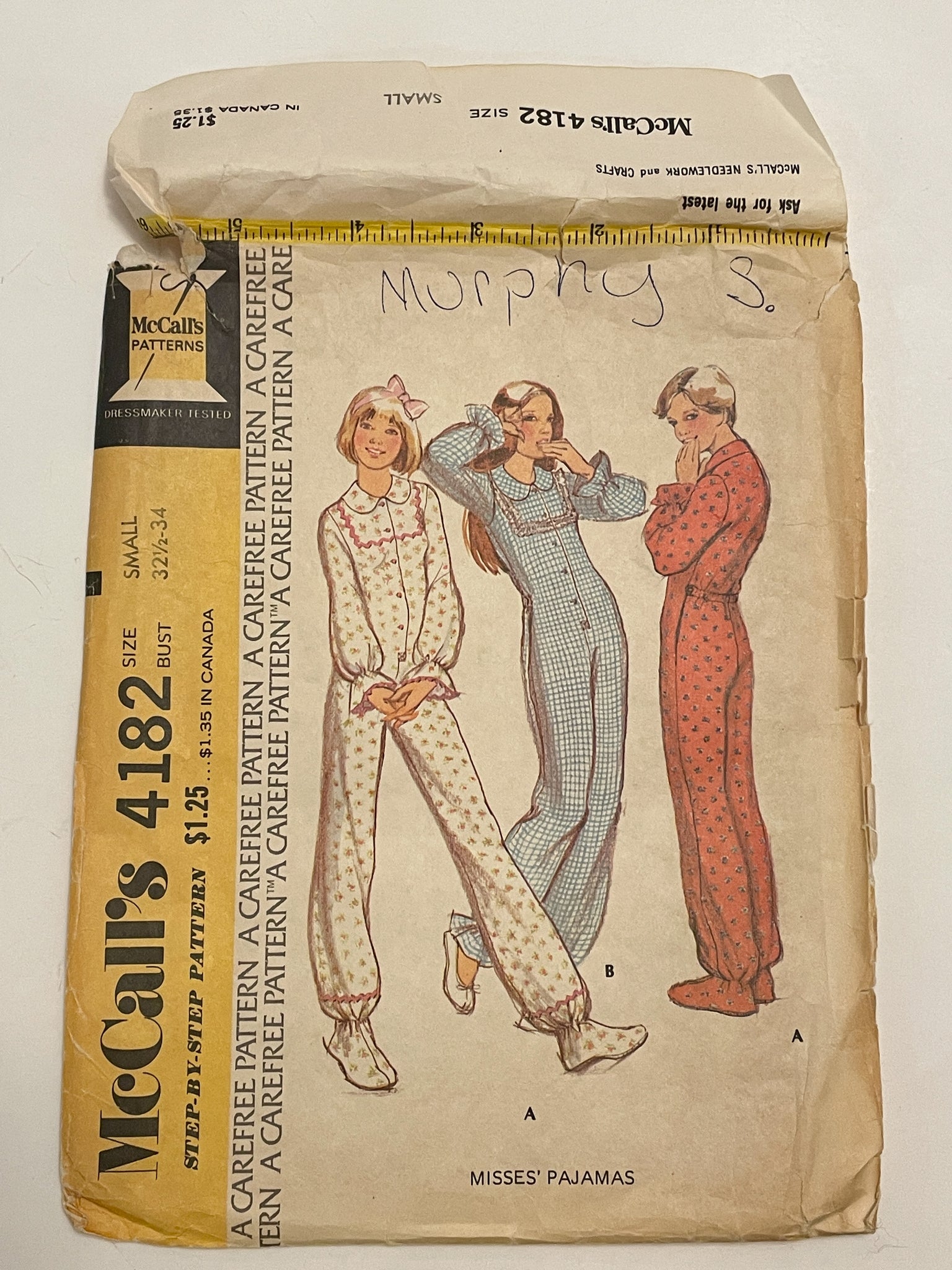 SALE 1974 McCall's 4182 Pattern - Onsie Pajamas