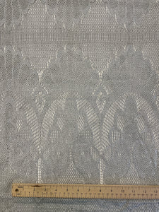 SALE 2 YD Polyester and Lurex Knit Lace - Gray and Silver