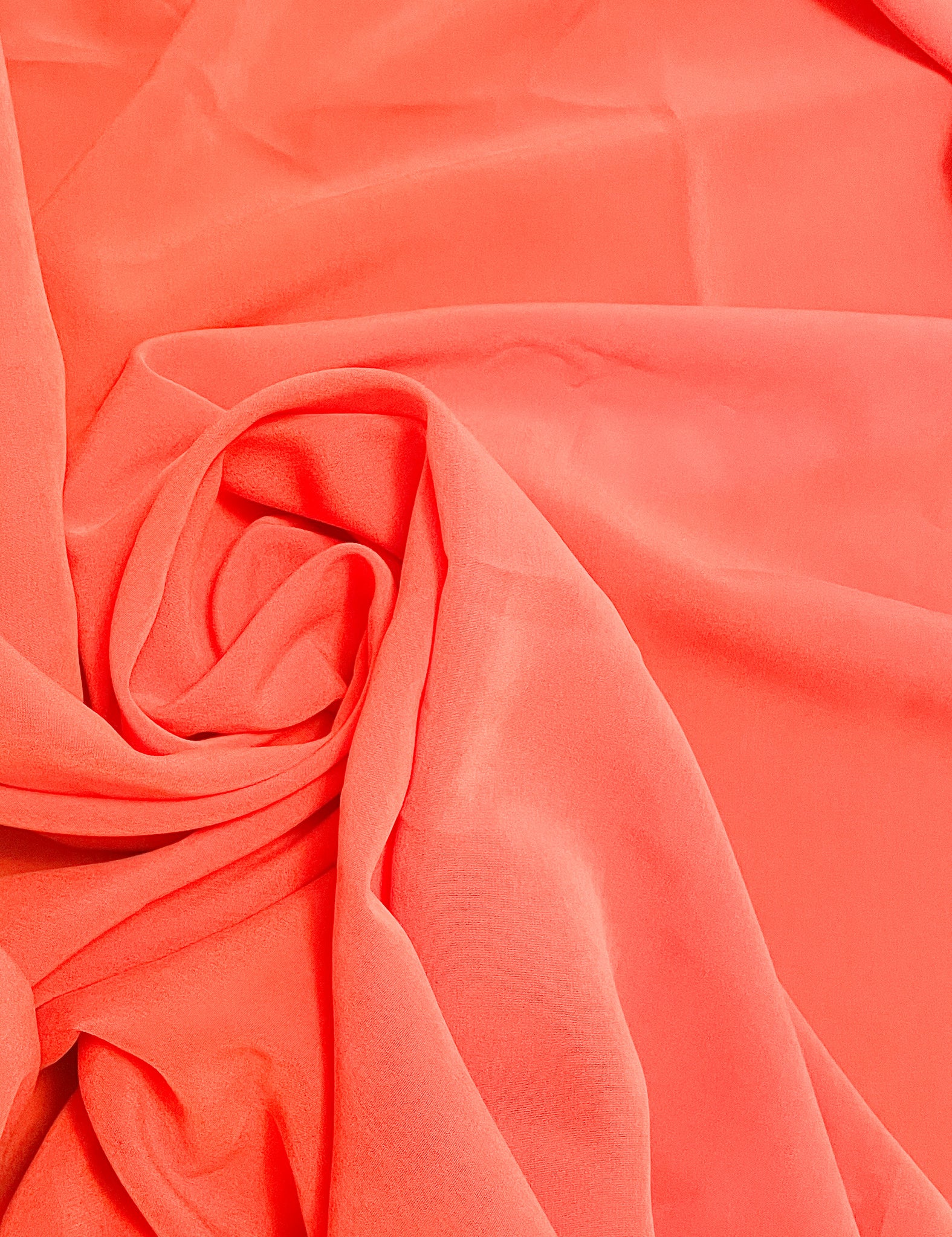 SALE 1 YD Polyester Peach Skin - Coral Orange