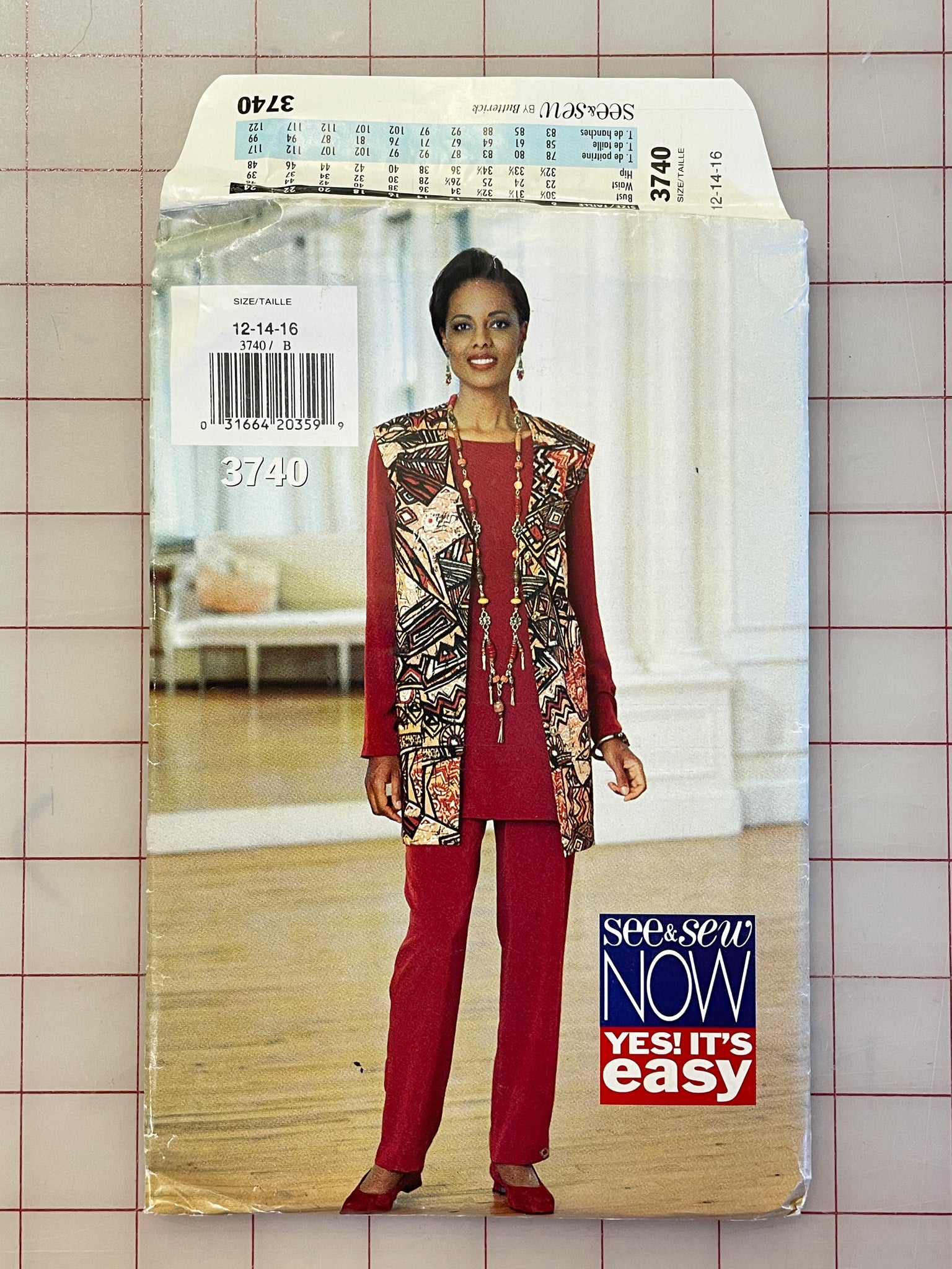 SALE 1994 See & Sew 3740 Pattern - Women's Vest, Tunic and Pants FACTORY FOLDED
