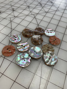 SALE Button Set of 12 - Abalone 1 1/16"