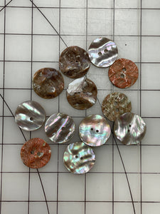 SALE Button Set of 12 - Abalone 1 1/16"