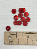 SALE Buttons Set of 12 - Red