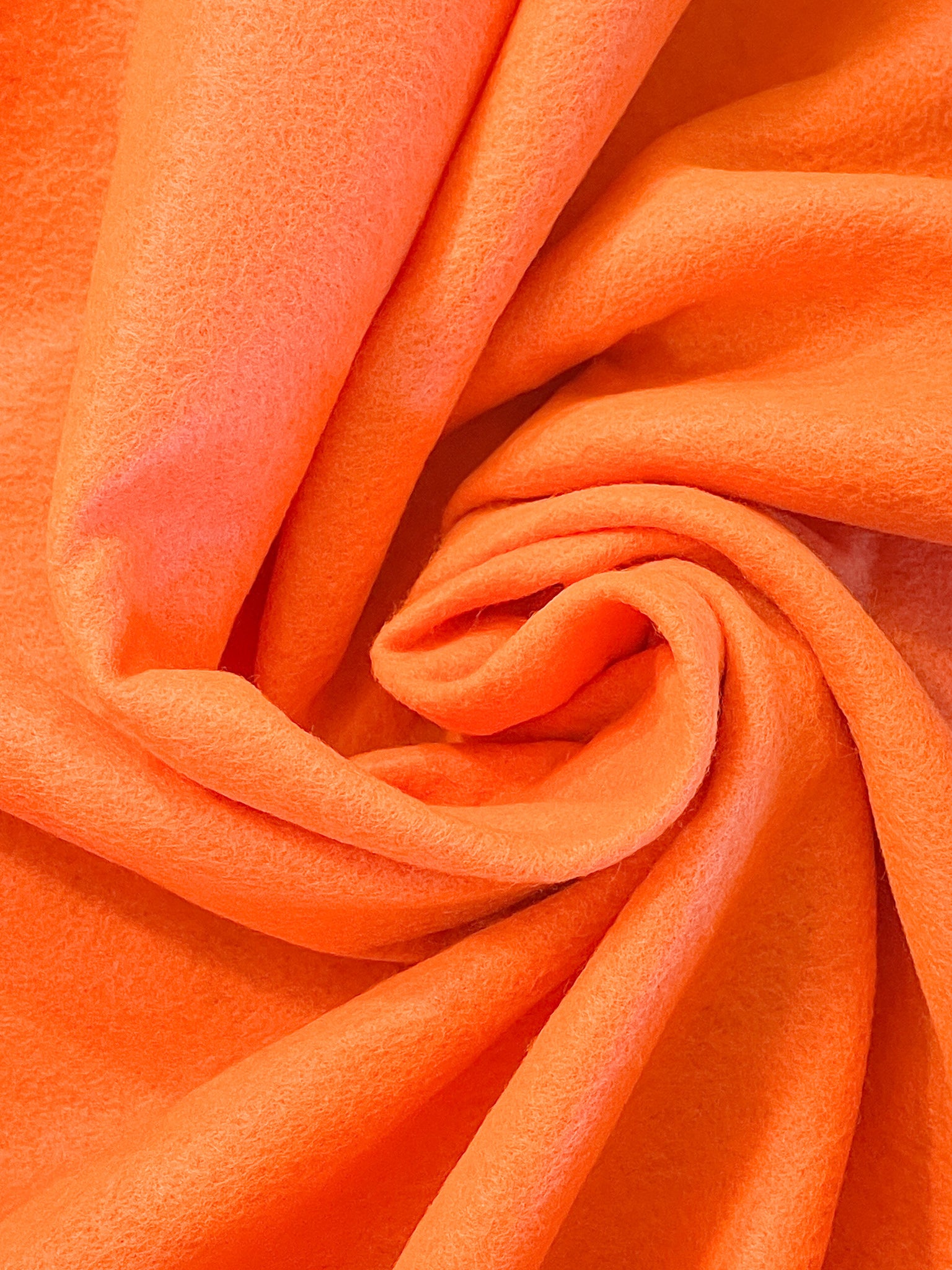 SALE 7/8 YD Felt Synthetic Remnant - Bright Orange WIDE