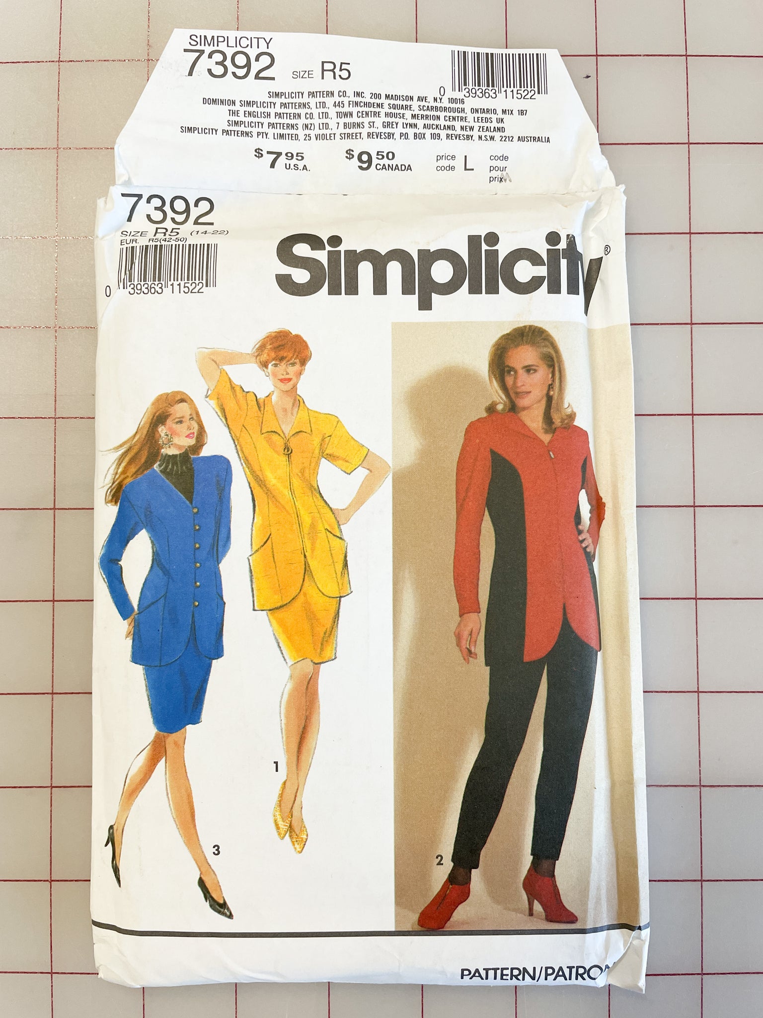 SALE 1991 Simplicity 7392 Pattern - Jacket, Skirt and Pants FACTORY FOLDED