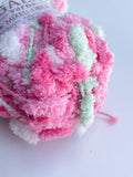 SALE Yarn Acrylic Blend Pom-Pom - Variegated Pink, White and Green