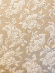 SALE Polyester Blend Home Dec. Floral Brocade - Ecru and Off White