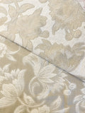 SALE Polyester Blend Home Dec. Floral Brocade - Ecru and Off White