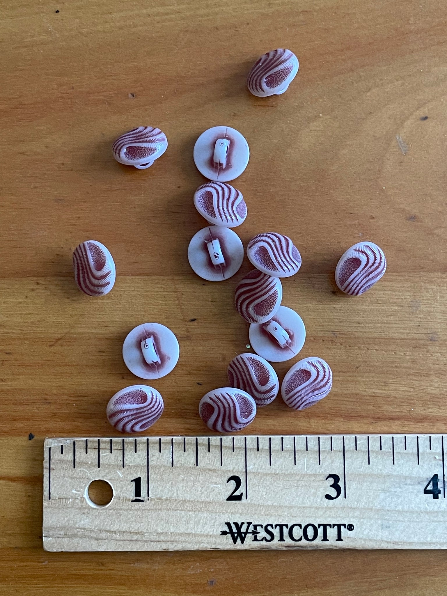 SALE Button Set of 15 - Pink Waves